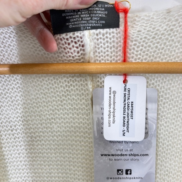 Wooden Ships Cream Cardigan Lightweight Knit - Picture 5 of 5